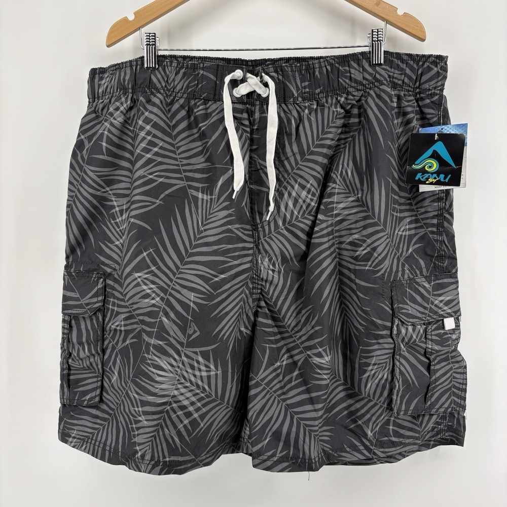 Kanu Surf Men's Size BT 3XL Palma Swim‎ Trunks  Black  NWT